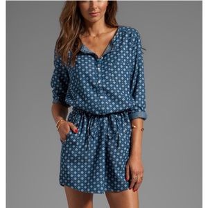 C&C California Geo Chambray Henley Dress sz Small